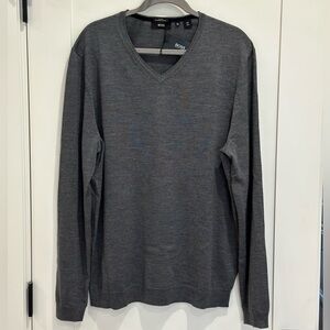 Hugo Boss Mens Sweater Baku E Merino Wool Medium Gray XXL New Quiet Luxury Chic